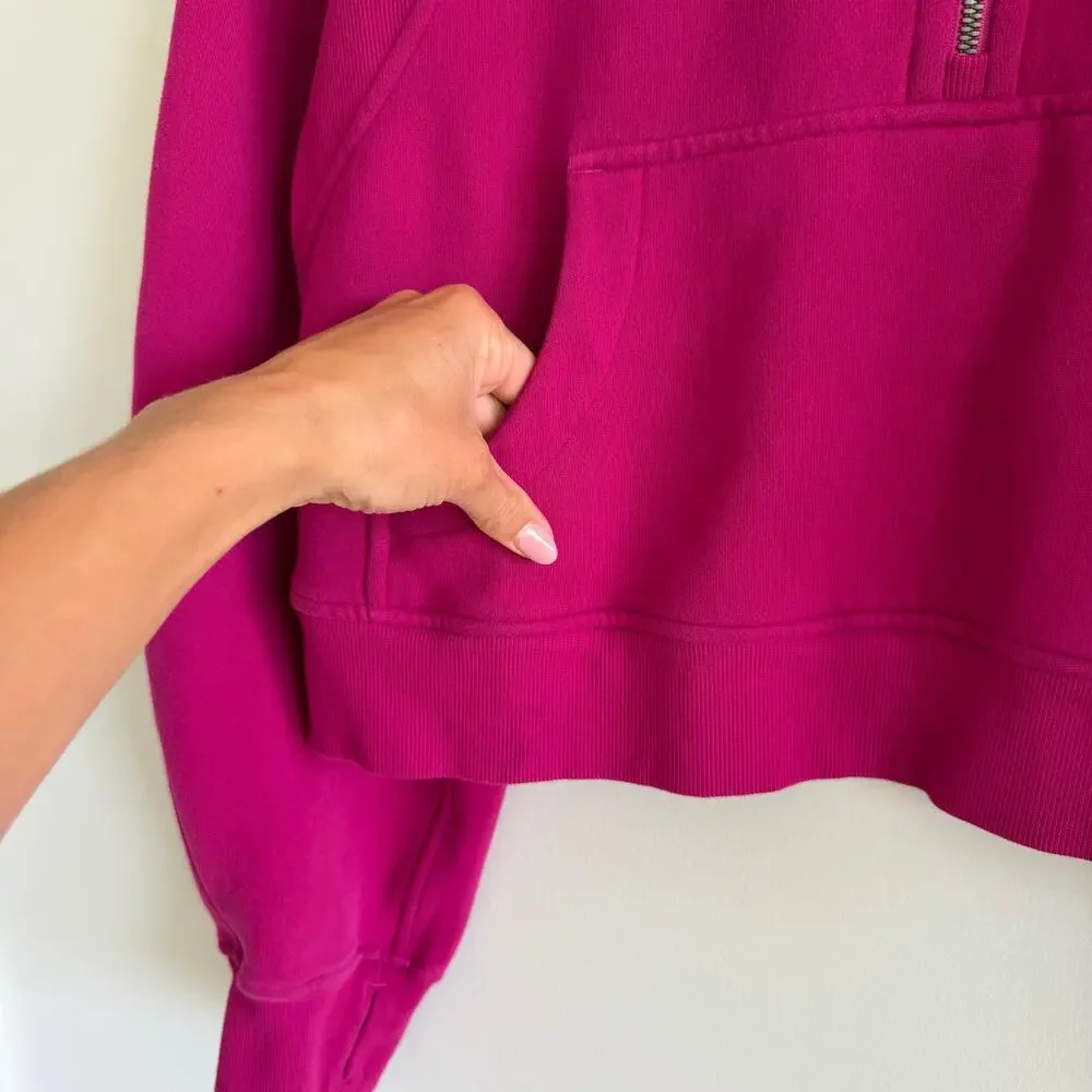 Lululemon Scuba Oversized Funnel Neck Half Zip Sweatshirt Ripened Raspberry M